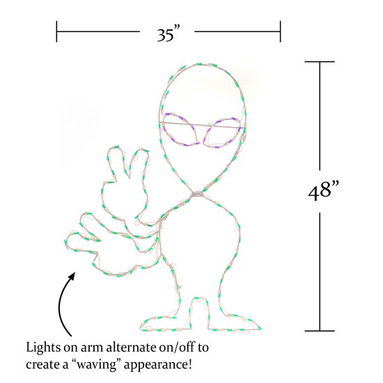 Animated LED Alien Waving