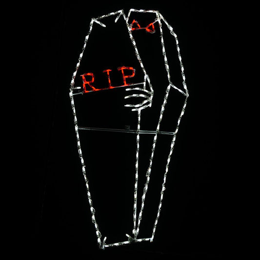 LED Coffin with Peaking Body for Halloween Display