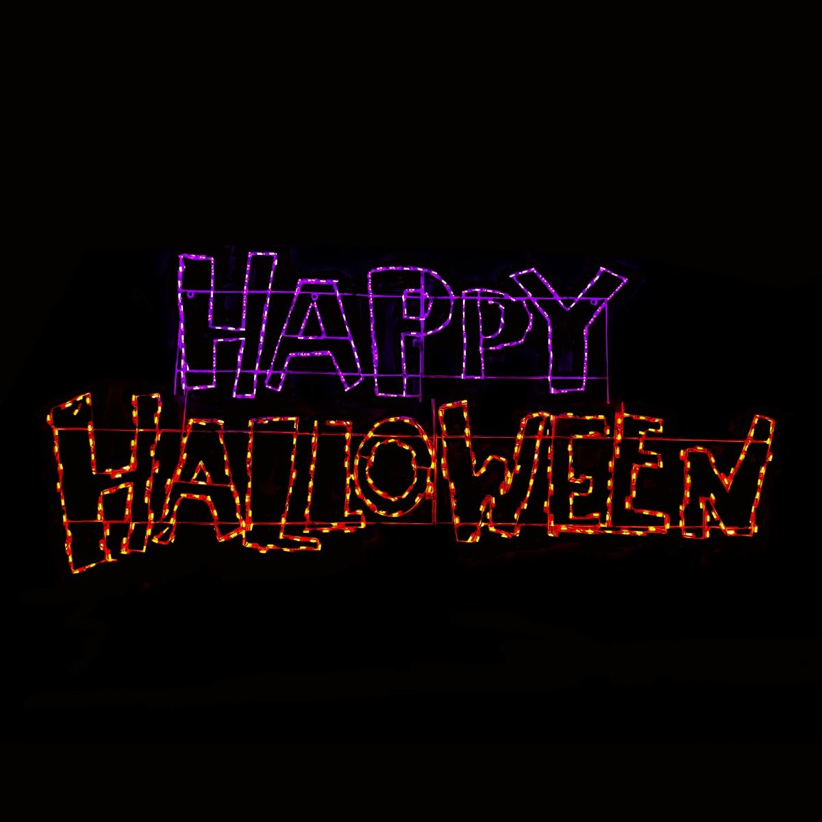 LED Happy Halloween with Purple and Orange Lights