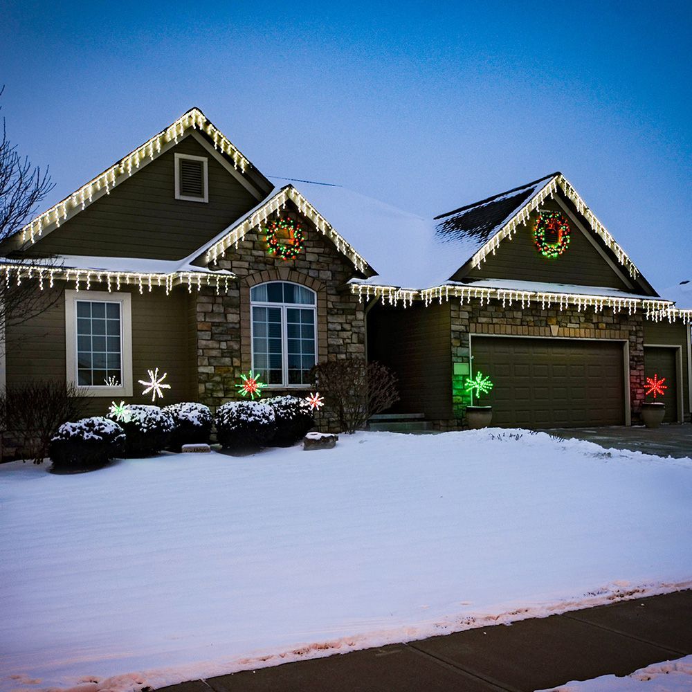 LED Icicle Warm White Linkable Christmas House Display 