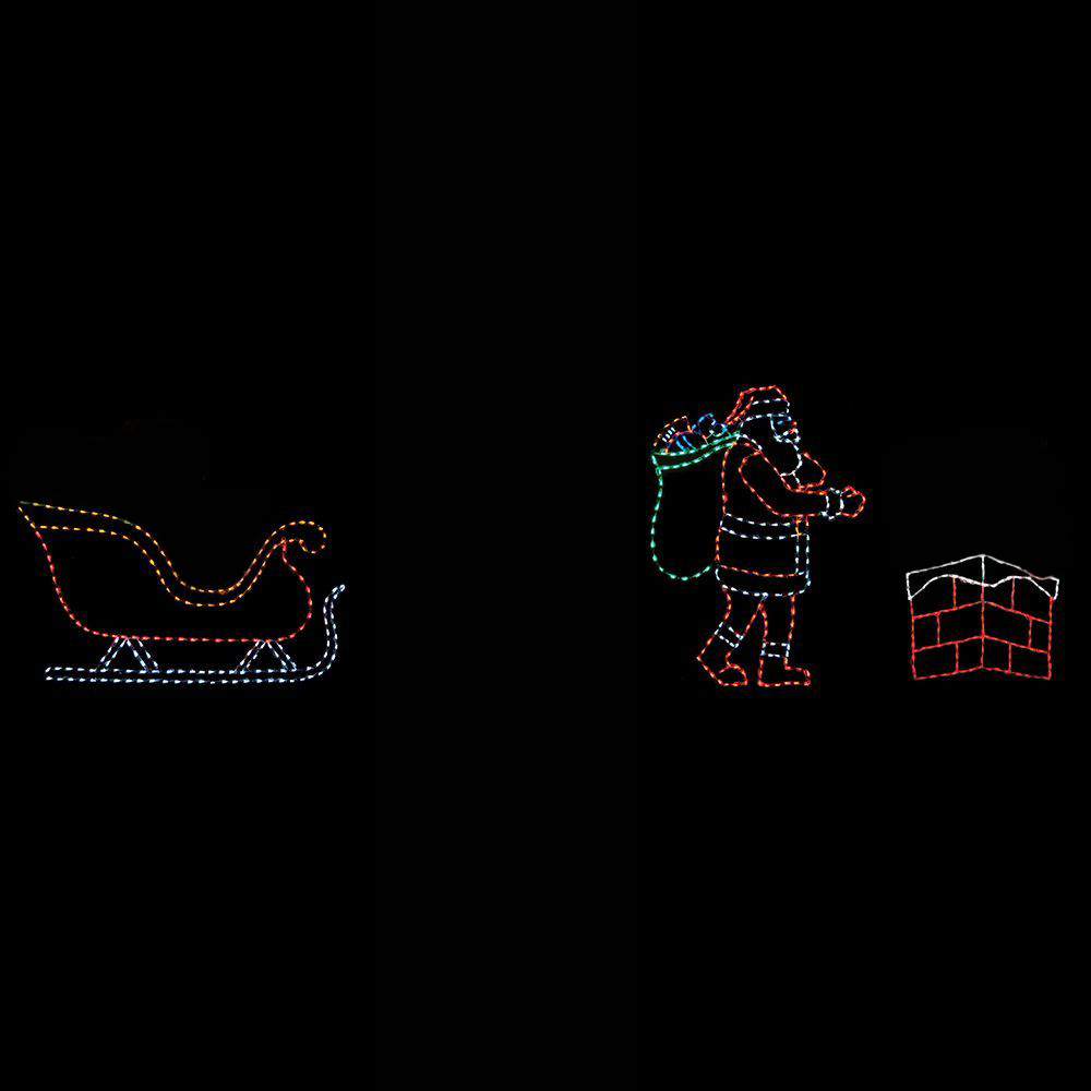 Animated LED Running Santa Scene