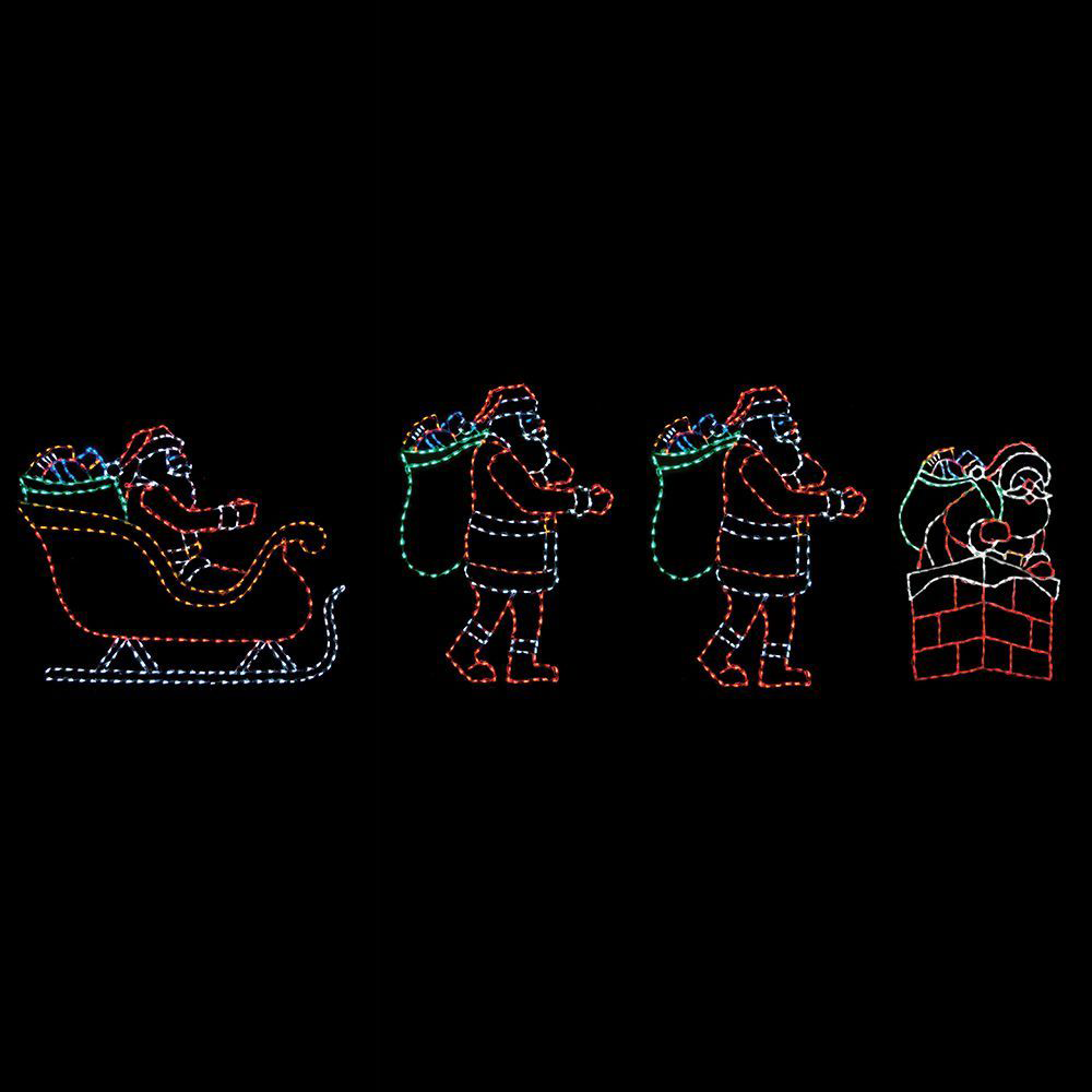 Animated LED Running Santa Scene
