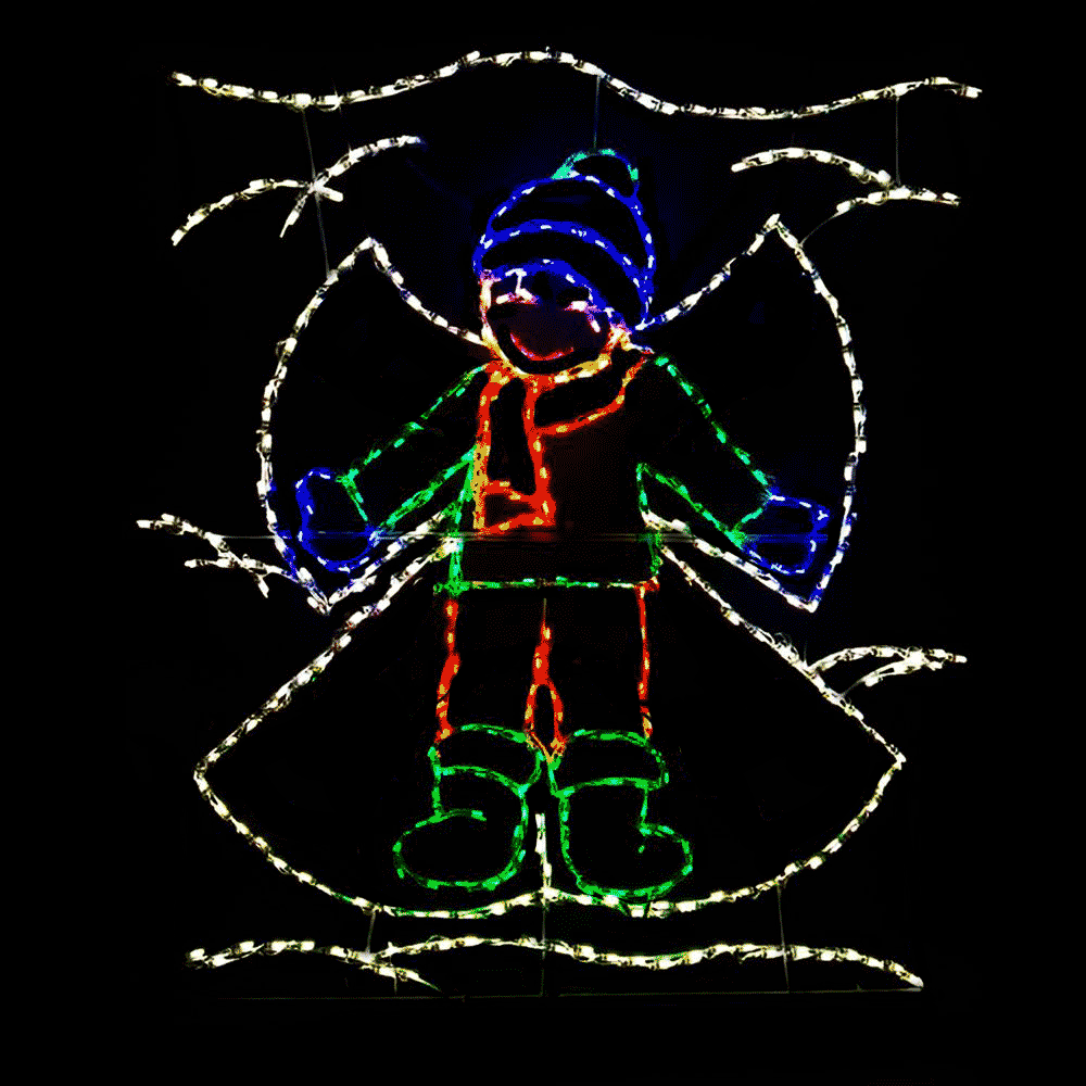 Animated LED Child Making Snow Angel