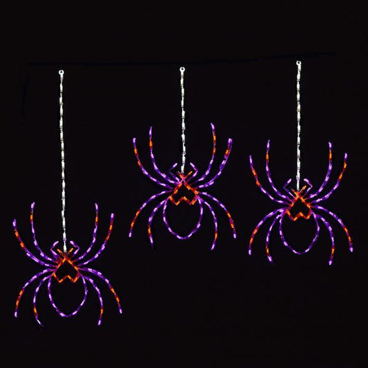 LED Hanging Spiders for Halloween Display