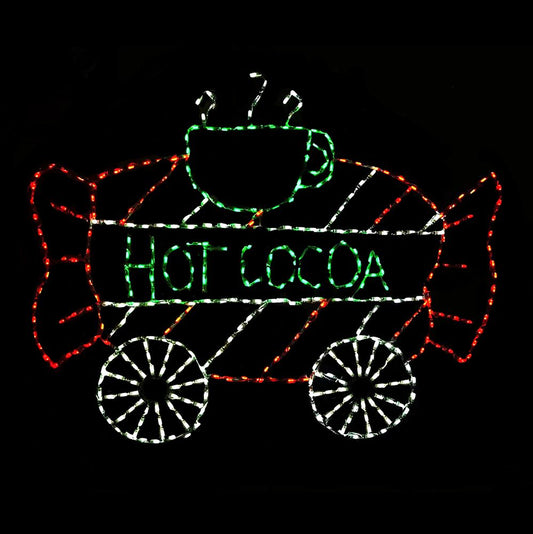 Animated LED Christmas Train Car with Hot Cocoa