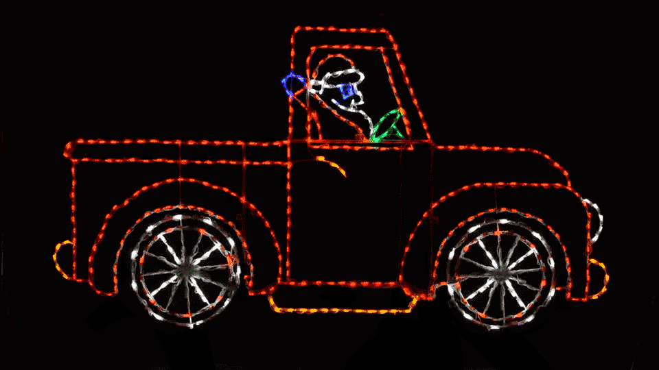 Animated LED Santa in Truck